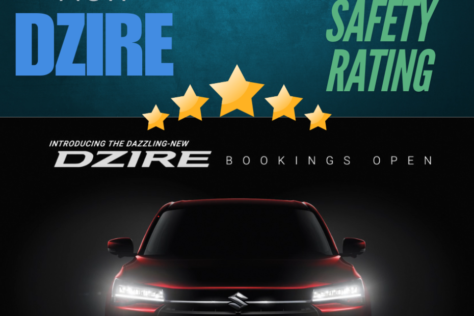 NEW MARUTI SUZUKI DZIRE WITH 5 STAR SAFETY RATING